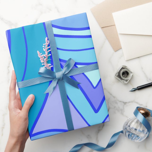 Papel De Presente Groovy Blues (Presentear)