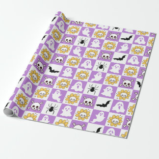 Papel De Presente Groovy Halloween Retro Spooky Design