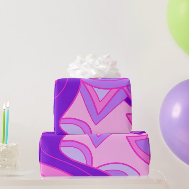 Papel De Presente Groovy Pinks (Presentes para festas)