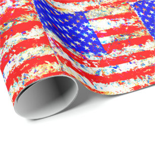 Papel De Presente Grunge American Flag