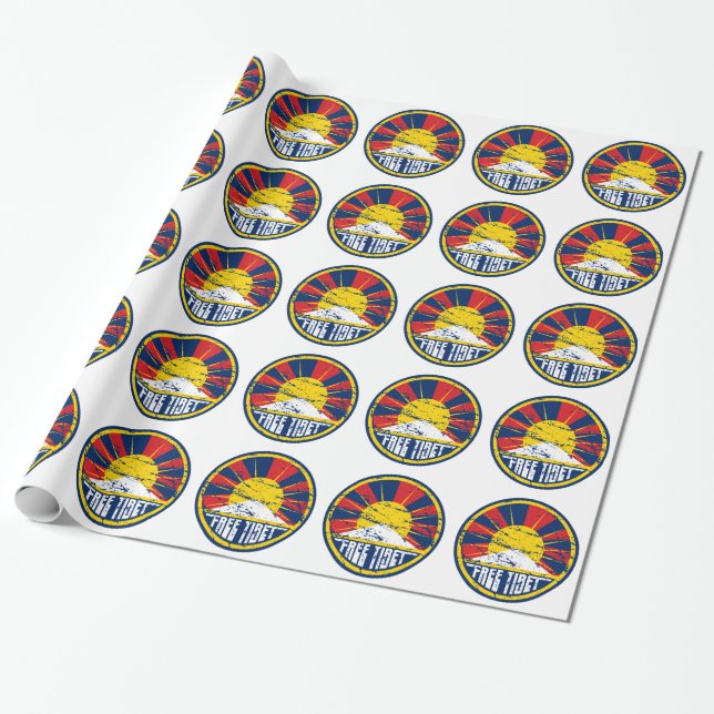 Papel De Presente Grunge redondo livre de Tibet (Desenrolado)