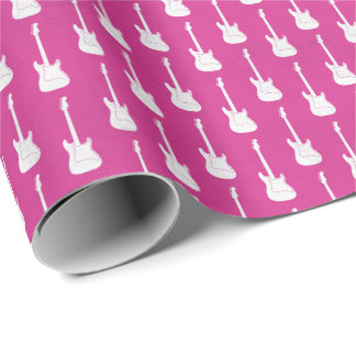 Papel De Presente Grungy Classic Electric Guitar Polkadot pink white