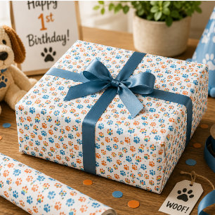 Papel De Presente Grupo Adorável do primeiro aniversario Arco-Íris