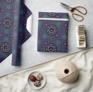 Papel De Presente Guarda-chuva Roxo & Corações.7