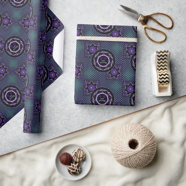 Papel De Presente Guarda-chuva Roxo & Corações.7 (Artesanato)