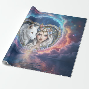 Papel De Presente Guardiã Enluarada do Coração Eterno.