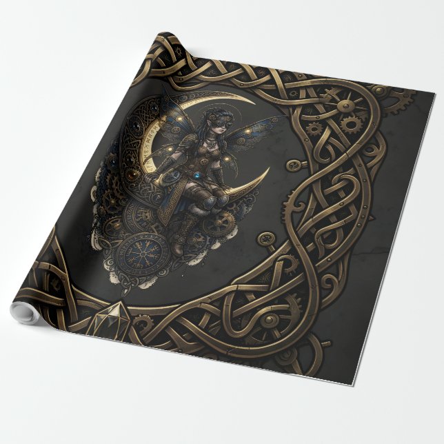 Papel De Presente Guardiã Fada Steampunk. (Desenrolado)