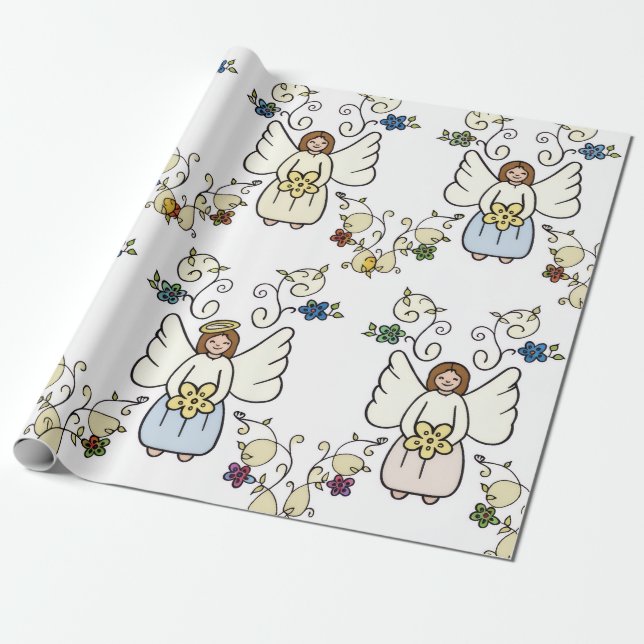 Papel De Presente Guardian Angel Wrapping Paper  (Desenrolado)