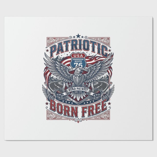 Papel De Presente Guardião da Estrada de Aço Patriota Motoqueiro Lib (Aberto)