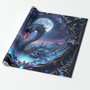 Papel De Presente Guardião enluarado – Cisne da Luz Silenciosa.