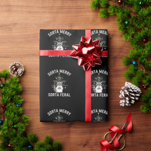 Papel De Presente Guaxinim de Natal Meio Alegre Meio Selvagem Natal