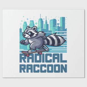 Papel De Presente Guaxinim Radical Skatista Urbano
