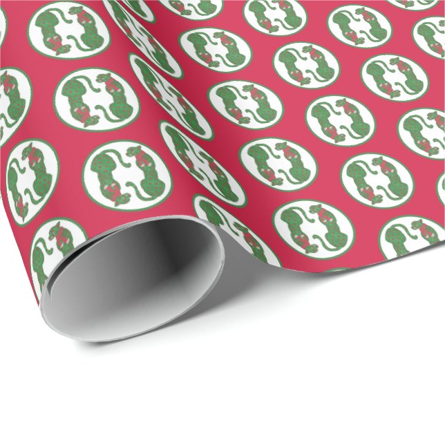 Papel De Presente Guepardos de Natal (Ponta do rolo)