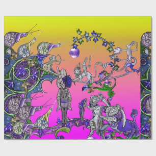 PAPEL DE PRESENTE GUERRA BESTIÁRIA MEDIEVAL, NOITES,ESQUEMAS GIGANT