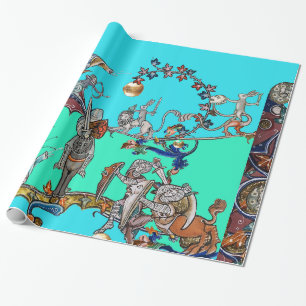 PAPEL DE PRESENTE GUERRA BESTIÁRIA MEDIEVAL, NOITES, ESQUEMAS GIGANT