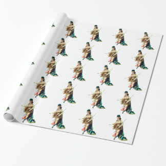 Papel De Presente Guerreiro da mulher - ilustração do vintage