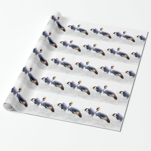 Papel De Presente guindaste-cinzento-aves-asa-pena (Desenrolado)
