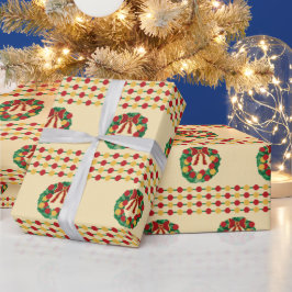 Papel De Presente Guirlanda de Natal em Tricô
