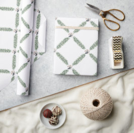 Papel De Presente Guirlanda de Sininhos de Natal Prateados