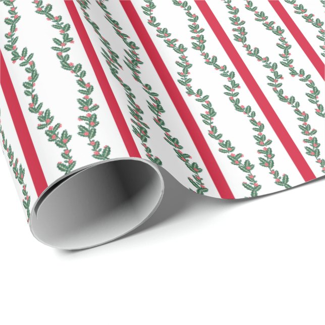 Papel De Presente Guirlandas de Impressão em Bloco  (Ponta do rolo)