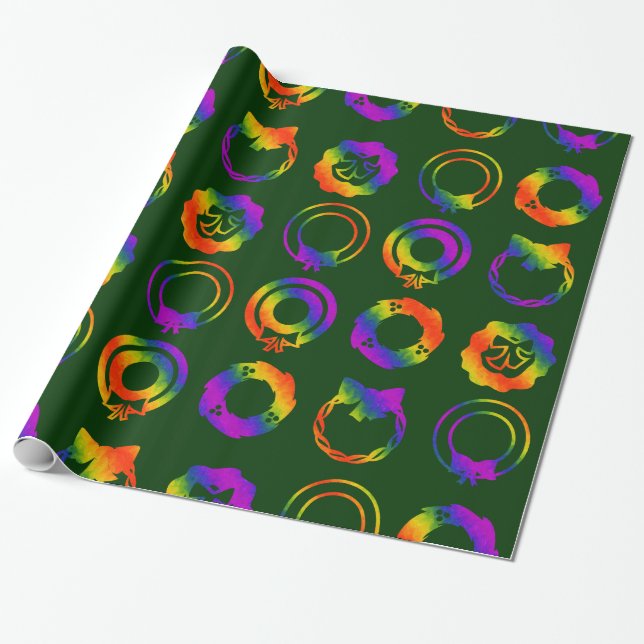 Papel De Presente Guirlandas Trippy (Desenrolado)