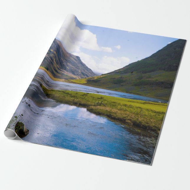 Papel De Presente guisado natural, montanha (Desenrolado)