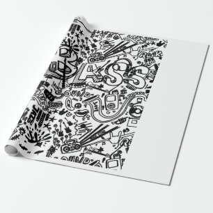 Papel De Presente Guitar Lover   Presente de Padrão de Violão