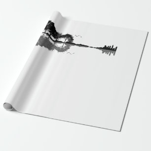Papel De Presente Guitarista Acústico Natureza Est Música Bass Gui