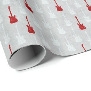 Papel De Presente Guitarra Elétrica Clássica Grungy com bolinhas bra