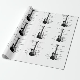 Papel De Presente Guitarras Elétricas e Acústicas Nota de Música Nat