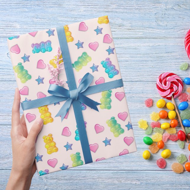 Papel De Presente Gummy Bear Coloful Jelly Candy Kids (Criador carregado)