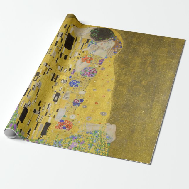 Papel De Presente Gustav Klimt - O Beijo (Desenrolado)