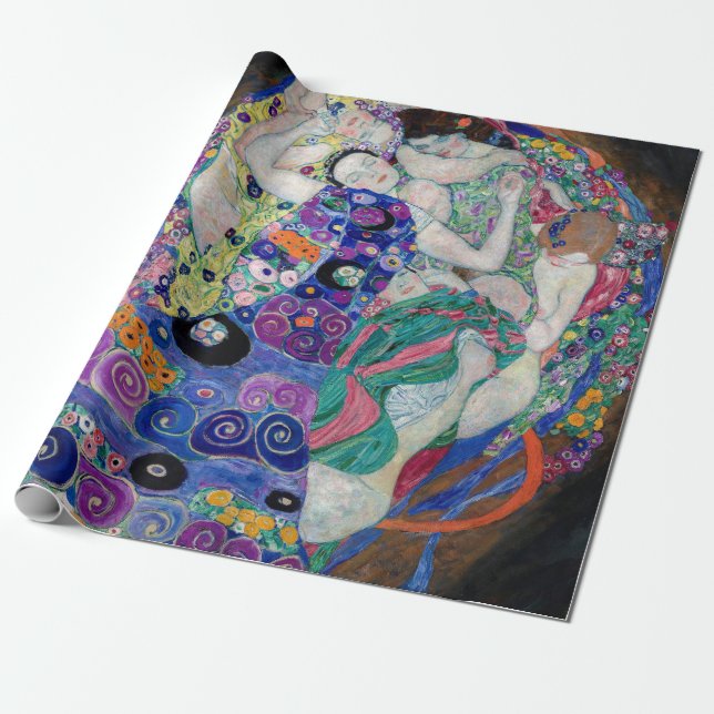 Papel De Presente Gustav Klimt Pintando A Virgem (Desenrolado)