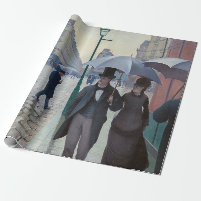 Papel De Presente Gustave Caillebotte - Paris Street; Rainy Day (Desenrolado)