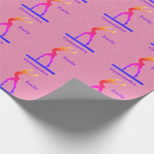 Papel De Presente Gymnastics Girls Pink Sparkle