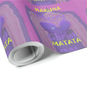 Papel De Presente Hakuna Matata Feliz Design de Amor de Natal.