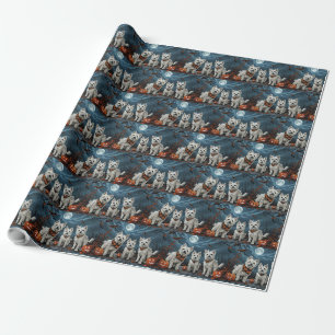 Papel De Presente Halloween Assustador West Highland