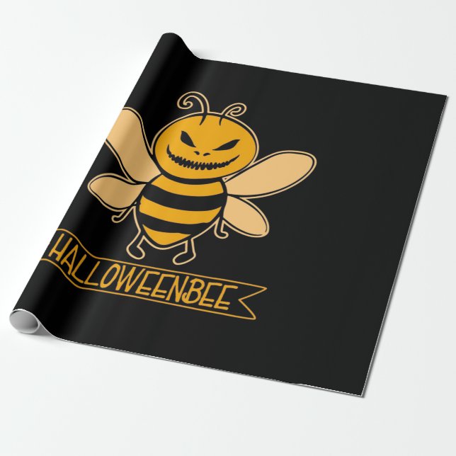 Papel De Presente Halloween Bee (Desenrolado)