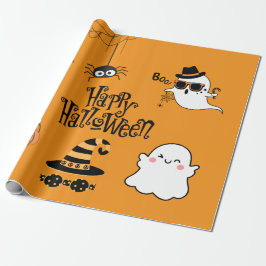 Papel De Presente Halloween bonito e assustador