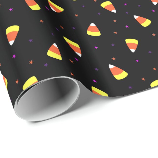 Papel De Presente Halloween Candy Corn Pattern (Ponta do rolo)
