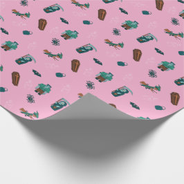 Papel De Presente Halloween Character Pattern Gift Wrap 🦇 🕸️