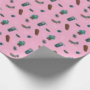 Papel De Presente Halloween Character Pattern Gift Wrap 🦇 🕸️