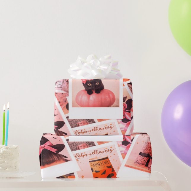 Papel De Presente Halloween Collage Soft Feminine (Presentes para festas)