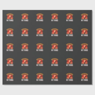 Papel De Presente Halloween Crescendo Meus Dentes de Vampiro Gato As