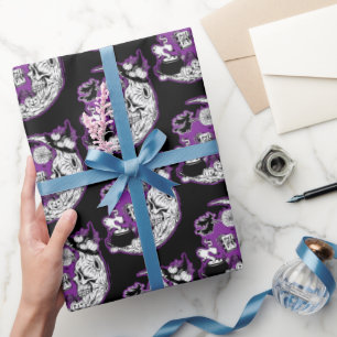 Papel De Presente Halloween Crescent Moon Witold Skull