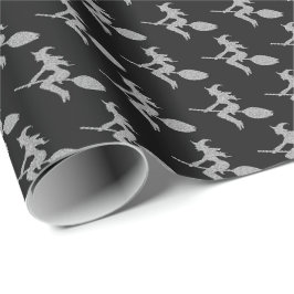 Papel De Presente Halloween da Bruxa Voadora Silver