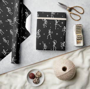 Papel De Presente Halloween Dancing Skeletons