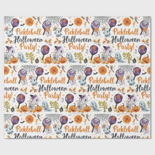 Papel De Presente Halloween de Pickleball temático para festa