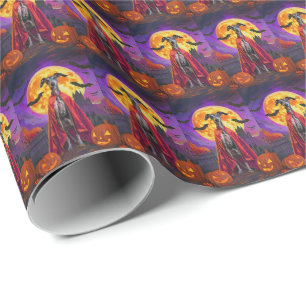 Papel De Presente Halloween Greyhound Mountain Vampire Pumpkins
