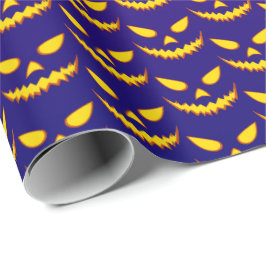 Papel De Presente Halloween Grinning Face Jack o Lanterna Pumpkin